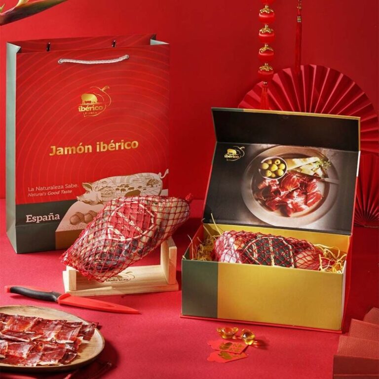 Hộp quà đùi sau Iberico Bellota Deraza không xương 36 tháng (1Kg)