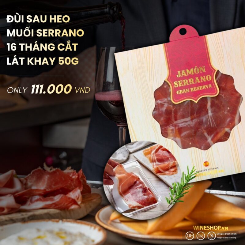 Đùi Heo Muối Serrano Cắt Lát Gói 50g