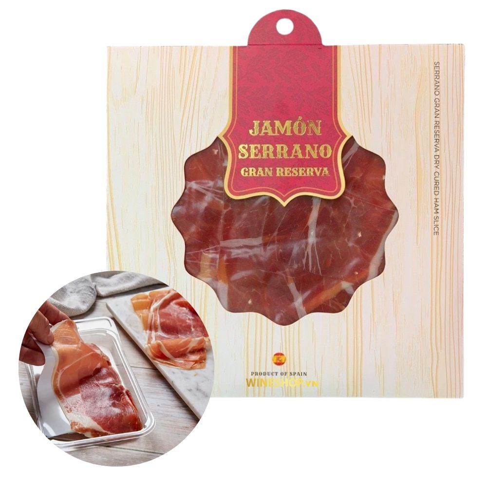 Đùi Sau Heo Muối Serrano 16 Tháng Cắt Lát Khay 50g